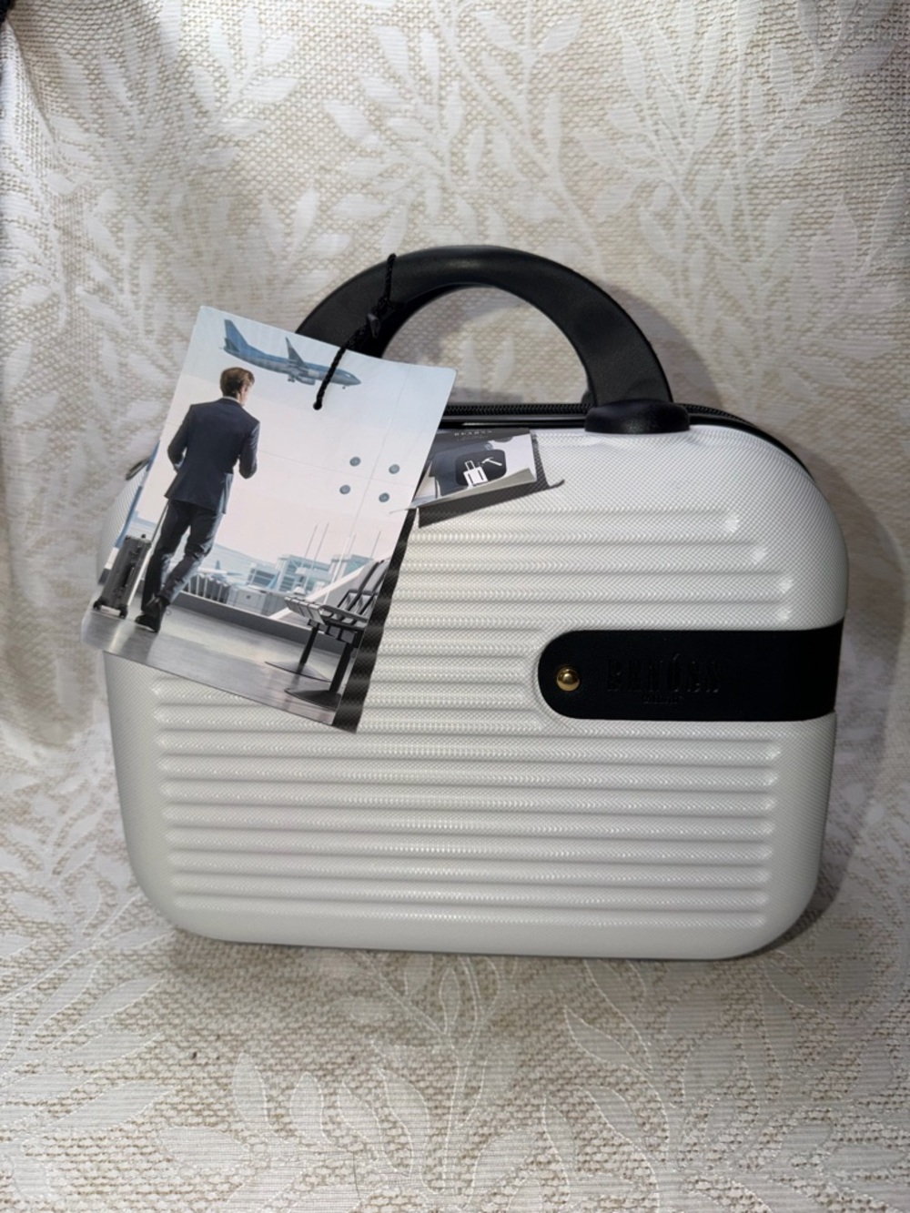 Benoss Luggage 12” Travel Tote Hard sided Makeup Travel Bag White